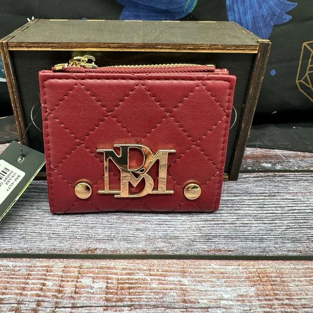 BADGLEY MISCHKA | Card Holder Coin Purse Wallet Burgundy Red NWT